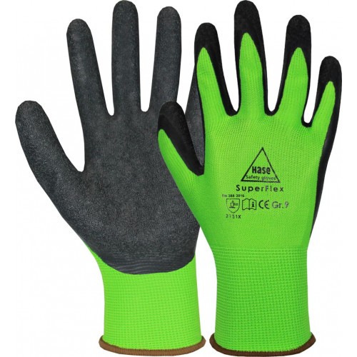 SUPERFLEX GREEN Montagehandschuh Latexschaum/Polyamid Gr. 11